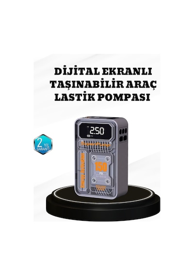 150 Psı Kablosuz Şarjlı Hava Pompası - Led Ekranlı Ve Otomatik Kapanma Özellikli