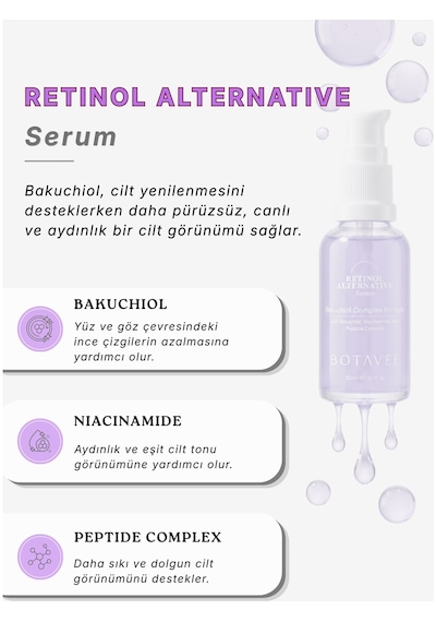 Botavee Retinol Alternatifi Bakuchiol Serum - Yaşlanma Karşıtı, Canlandırıcı Ve Aydınlatıcı Yüz Serumu - 30 Ml