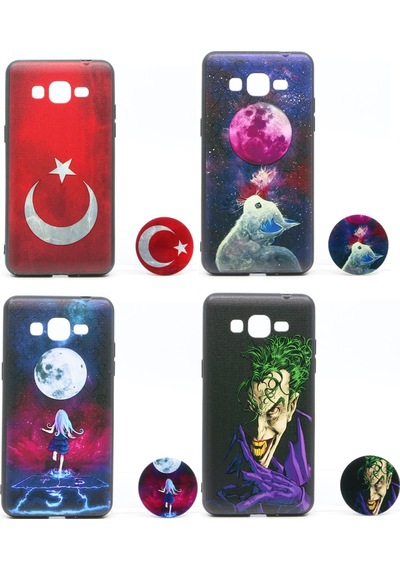 Nettech Samsung Galaxy G531 Grand Prime Uyumlu Desenli Popsocket