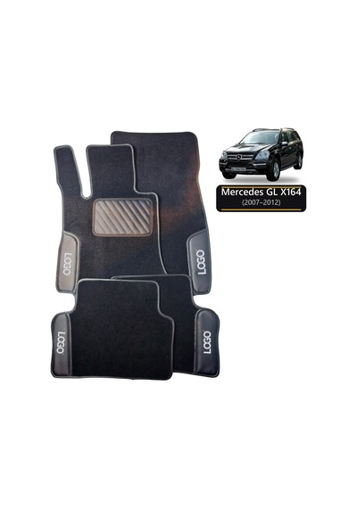 Oto Halı Paspas Seti Mercedes Gl Serisi X164 2007 2012 Uyumlu - Ecsiyahpaspas Kaymaz Taban