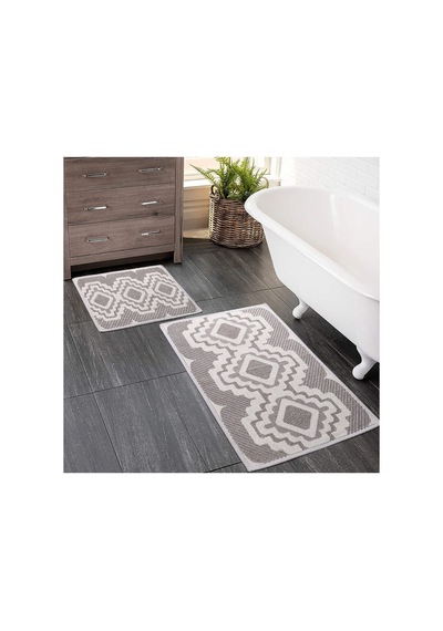 2 Li Bukle Banyo Takımı Banyo Tekstili/modern/doğal/sade/şık Kaymaz Taban -1072 Kahve