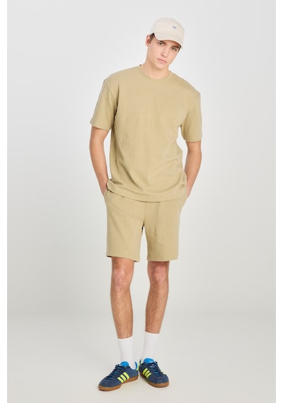 Relaxed Fit Geniş Kesim Bisiklet Yaka Pamuklu Açık Yeşil Tişört Light Green