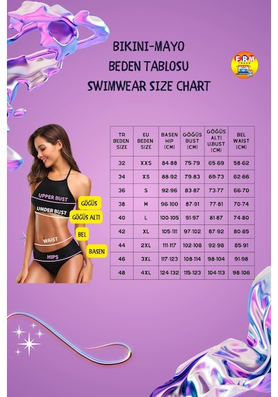Frm Modern Desenli Mayo Su Sporu Kıyafeti Premium Kalite Swimsuit Pla Siyah