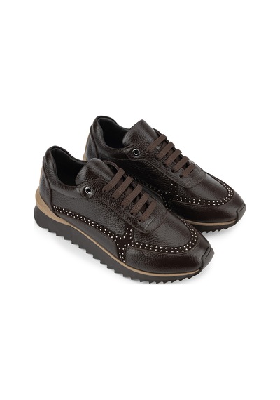 Tamer Tanca Kadın Hakiki Deri Kahverengi Sneakers & Spor Ayakkabı 1201 4031 Bn Ayk Sk26-27 Khv Fltr/suet