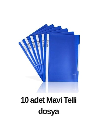 Mavi Telli Dosya 10 Adet Ve 100lü Poşet Dosya Diğer