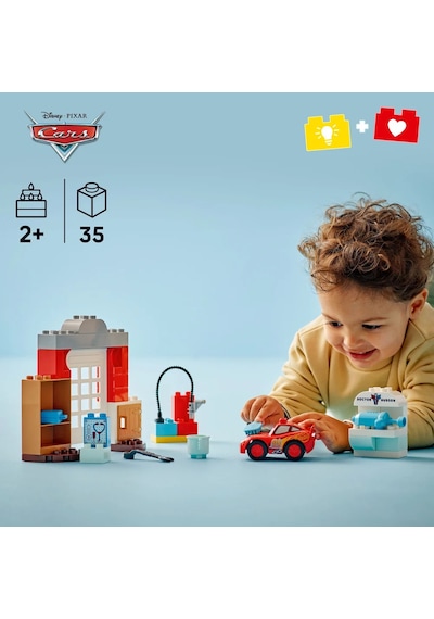 LEGO® DUPLO® │ Disney ve Pixar Arabalar McQueen’in Doc’un Garajını Ziyareti 10456 - 2 Yaş ve Üzeri Çocuklar için Oyuncak Yapım Seti (35P)