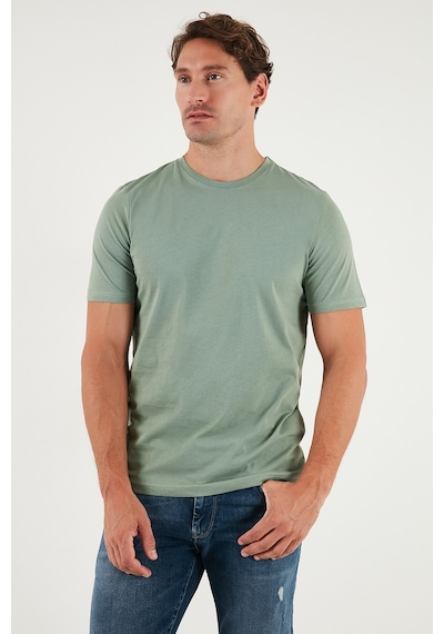 Buratti Pamuklu Regular Fit Bisiklet Yaka Erkek T Shirt 59020204 Elma Yeşili