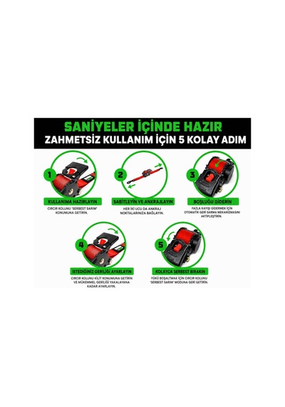 Otomatik Gergi Kayışı 2,5 Cm X3 M 4'lü Set 33267254