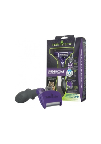 Furminator Uzun Tüylü Kediler için Tüy Toplayıcı Tarak L Boy