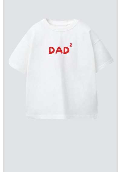 Monila Unisex Çocuk Pamuklu Bisiklet Yaka Baskılı T-shirt Kırmızı - Beyaz