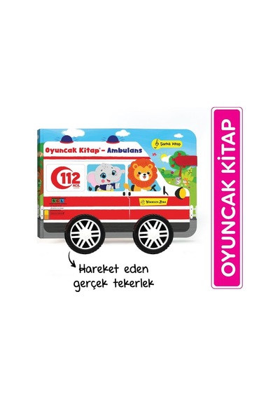 Oyuncak Kitap - Ambulans Gerçek Tekerlekli