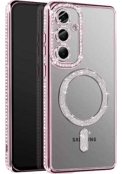 Joko Samsung Uyumlu Galaxy S26 Plus Joke Simli Magneticsafe Kılıf - Pembe - Özel Seri 8683140917227