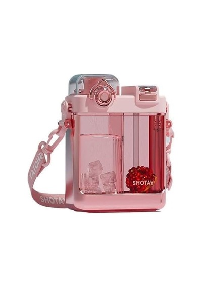 Su Matarası 2 Bölmeli Tritan Pembe 700ml Çok Renkli