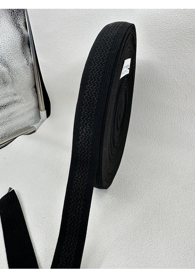 2.5 Cm Zigzaglı Model Örme Lastik-siyah-5 Metre