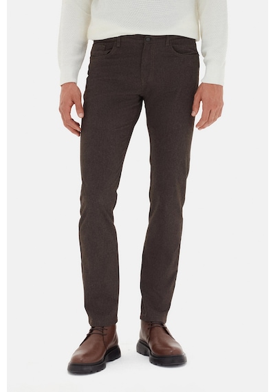 Twn Super Slim Fit Kahverengi Armürlü Chino Pantolon 5ec0305337641 Çok Renkli