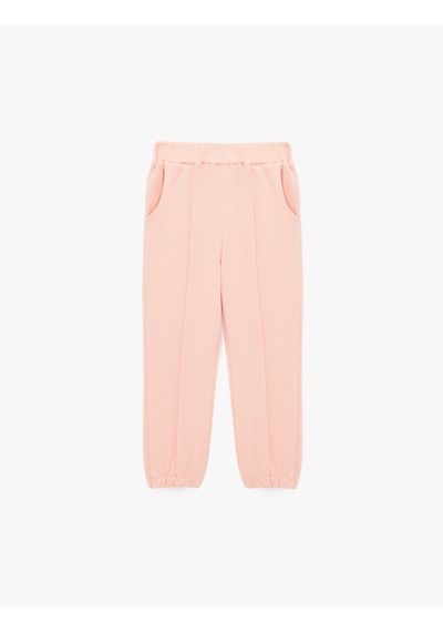 Koton Cep Detaylı Beli Lastikli Pamuklu Şardonlu Basic Jogger Eşofman Altı Pembe 7wmg40012ak Gül