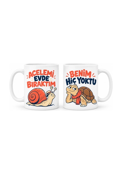 Twin Store Pazar Ritmi 2'li Porselen Kupa Seti - Model 852 Bzstwın