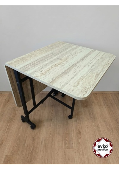 Evko Mobilya Katlanır Masa, Mutfak Masası, Tekerlekli Masa, Açılır Kapanır Masa, Yemek Masası, Portatif Masa Traverten Evko Mobilya Katlanır Masa, Mutfak Masası, Tekerlekli Masa, Açılır Kapanır Masa, Yemek Masası, Portatif Masa Traverten
