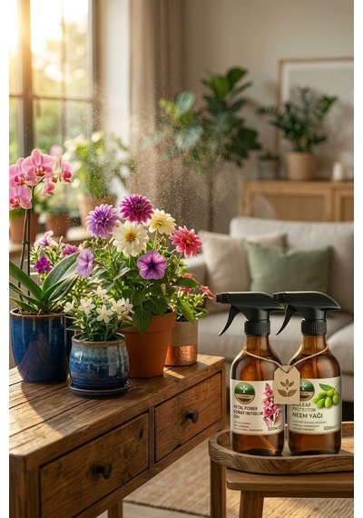 İkili Bakım Seti Petal Power Sprey Çiçek Açtıran Bitki Besini Ve Bioleaf Protector Sprey Neem Yağı 1 L