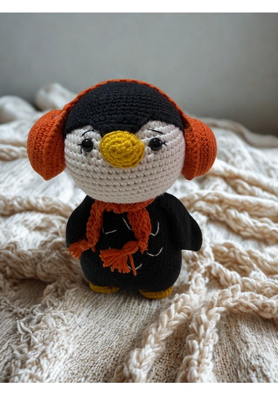 Rüwüzel Yılbaşı Sevimli Penguen & Kokulu Mum Hediye Seti Beyaz - Turuncu