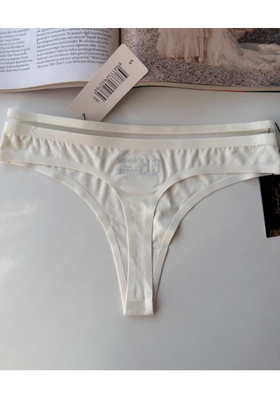 Orijinal Lazer Kesim Spandex Invisible Dikişsiz Transparan Detayl Beyaz