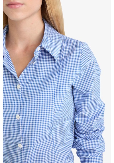Defacto Coool Fitted Poplin Uzun Kollu Gömlek G0996ax25aube439 Mavi