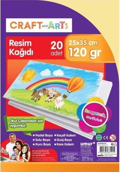 Craft And Arts Resim Kağıdı 20'li 25x35 Cm 120 Gr 1 Paket