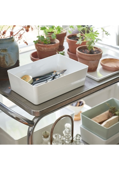 Ikea Kuggıs Kapaklı Depolama Kutusu 18 X 26 X 8 Cm Beyaz
