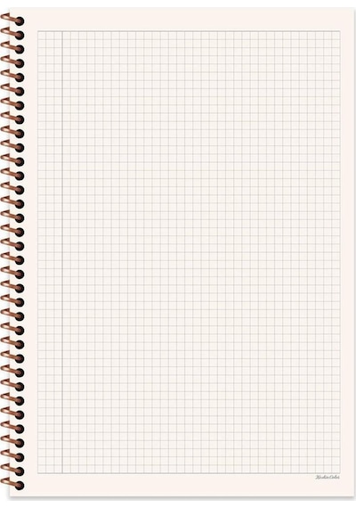 Kareli 16x22 Cm 80 Yaprak Plastik Kapak Telli Defter Krem Renk 60 Gr Hafif Kağıt 2