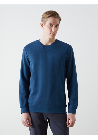 Lcwaıkıkı Classic İndigo Bisiklet Yaka Uzun Kollu Erkek Sweatshirt Lcwaıkıkı Classic İndigo Bisiklet Yaka Uzun Kollu Erkek Sweatshirt