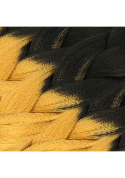 Afrika Örgüsü ve Rasta için Sentetik Ombreli Saç Siyah - Gold Sarı