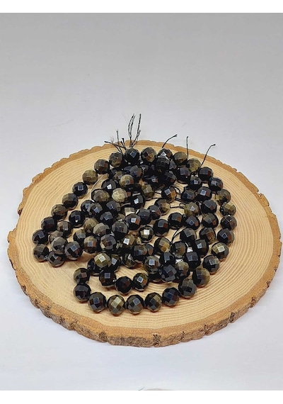 Golden Obsidyen Taşı Royal Quality Faset Kesim Dizi 10mm 52930 Çok REnkli