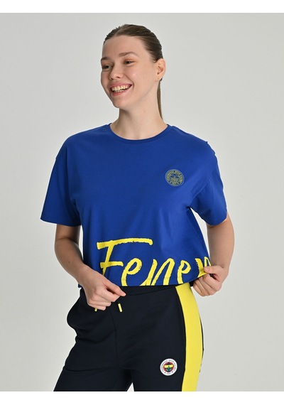 Fenerium Kadın Trıbun Fenerbahçe Tshırt Saks Mavı