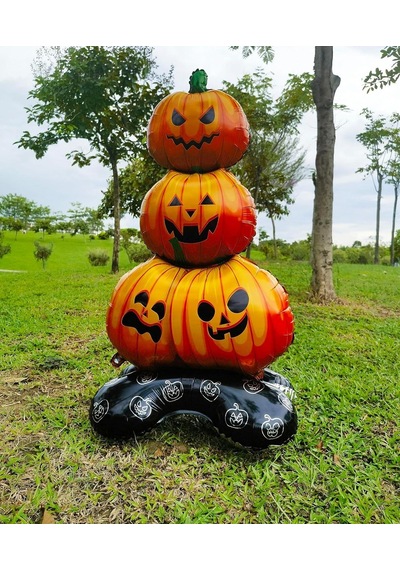 Halloween Cadılar Bayramı Balkabağı Ağacı Ayaklı Büyük Boy Folyo Balon 109x61x40 Cm
