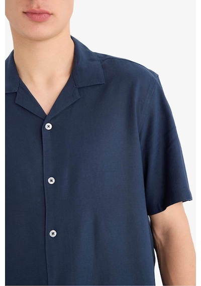 Defacto Relax Fit Polo Yaka Kısa Kollu Gömlek D9882ax25aunv256 Lacivert