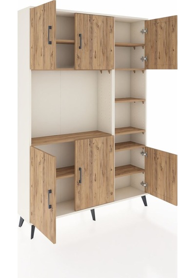 Arges Dolap 10 Raflı 6 Kapaklı 132x30x195 Aytaşı-çam/çam Aytaşı