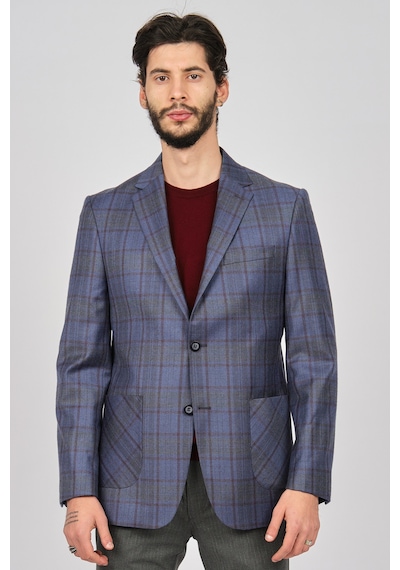 Yünsa Erkek Ekoseli Spor Yün Ceket 2661000 Mavi(531445838) Mavi