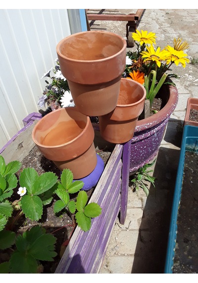 3 Lü Set Toprak Saksı 13 14 Cm, Terracotta Pişmiş Kil 3 Adet
