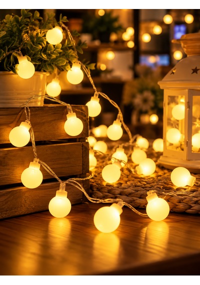 Yılbaşı Işıklandırma 5 Metre 28 Led Eklemeli Fişli Gün Işığı Dekoratif Lamba Yılbaşı Süsleri Ev Balkon Bahçe Parti Aydınlatma Günışığı