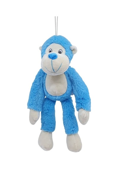 Peluş Maymun 40 Cm - Yumuşak Peluş - G5501 - Mavi Beyaz
