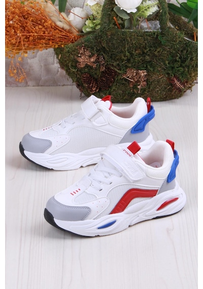 Fort Cool Toti Rahat Hafif Sneaker Erkek Çocuk Ayakkabı Beyaz - Kırmızı