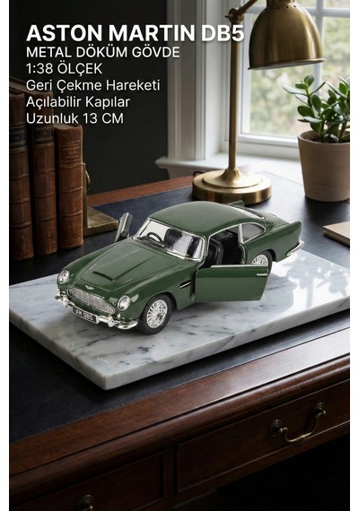Aston Martin Db5 1:38 Ölçek Metal Çek Bırak Model Araba - Açılabilir Kapılar 13 Cm