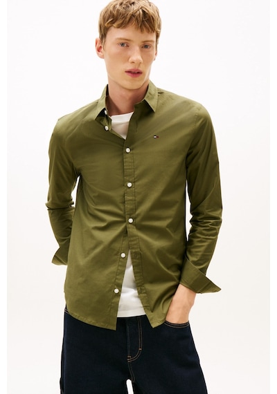 Tommy Hilfiger Tjm Original Stretch Yeşil Erkek Gömlek-16376