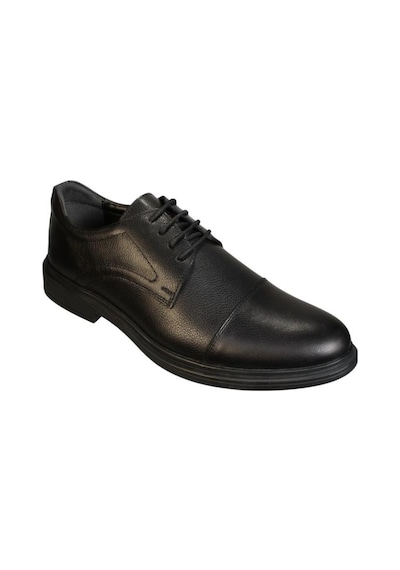 Polaris Erkek Siyah Hakiki Deri 5 Nokta Anatomic Klasik Baba Ayakkabısı 001