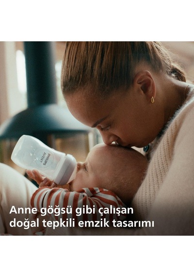 Philips Avent Doğal Tepkili Biberon, 260 Ml, 1 Ay+, Akıtmaz Emzik, Kolik Ve Gaz Önleyici, Bpa İçermez, Mavi, Scy903