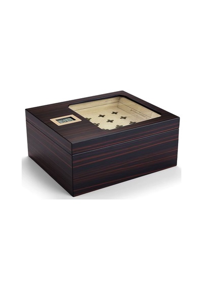 Cigarloong Camlı Puro Kutusu Humidor Ebony 40's