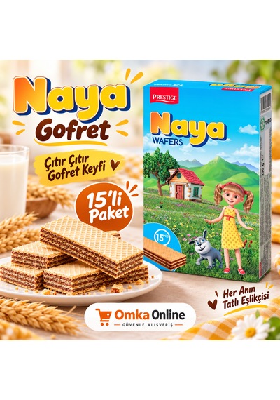Naya Gofret 15 Li Paket Çikolata Dolgulu Çıtır Çıtır Bulgaristan Gofreti Balkan Atıştırmalığı