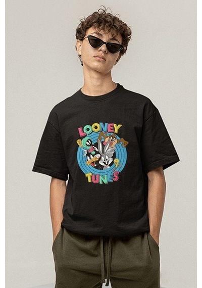 Looney Tunes Logo Siyah Tişört Siyah