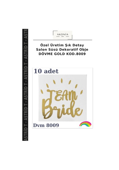 Özel Üretim Şık Detay Salon Süsü Dekoratif Obje Dövme Gold Kod.8009