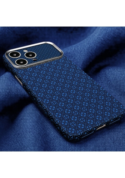 Apple iPhone Uyumlu 14 Pro Max Kılıf Magsafe Şarj Özellikli Premium Retro Çiçek Desenli Kamera Ve Lens Korumali Velix Sert Pc Kapak Lacivert